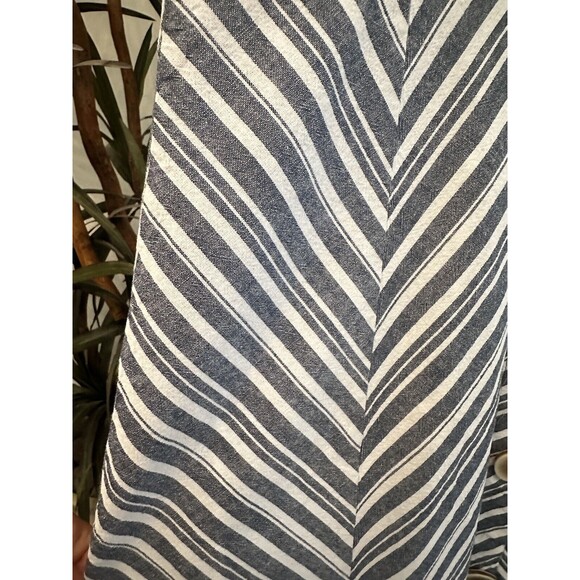 Lavender Sky Linen Blend A Line Skirt Blue Striped Classic Women’s Size Small S - Picture 2 of 10